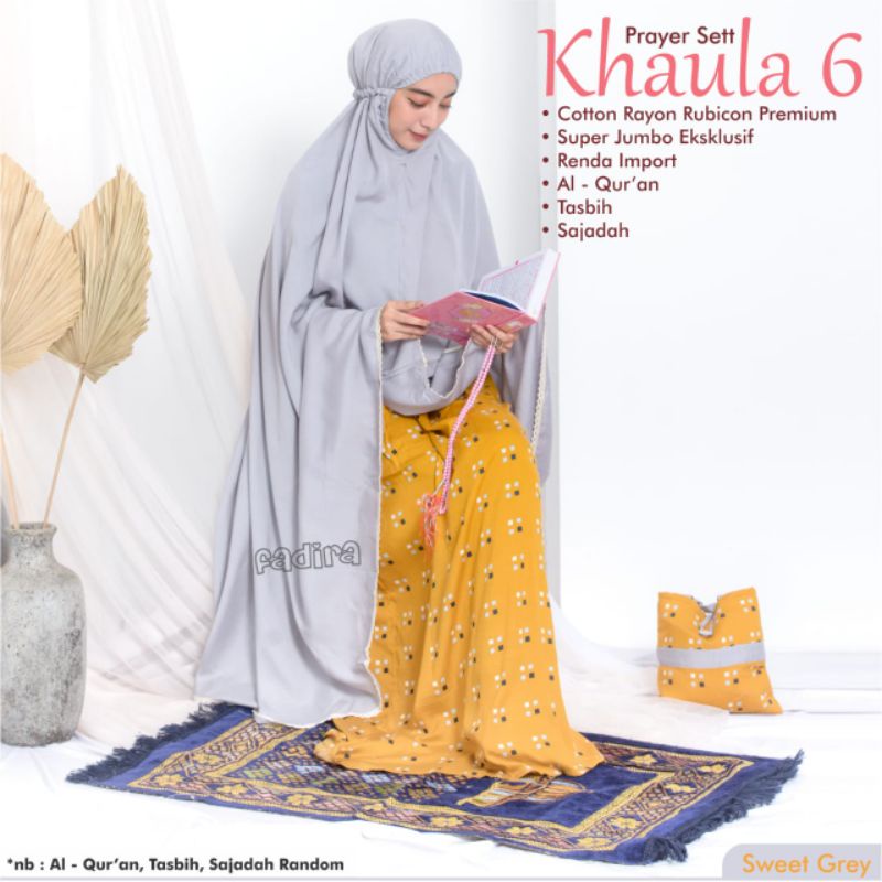 prayer set mukena PAKET HEMAT - Seperangkat Alat Sholat Wanita Khaula 6 Mukena SET
