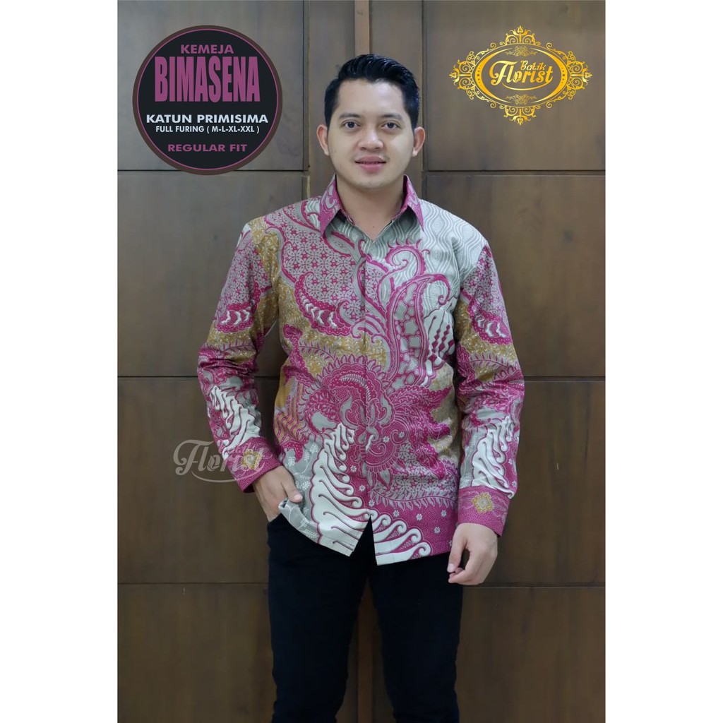 BIMASENA Kemeja Batik Pria Full Furing Bahan Katun Halus Primisima