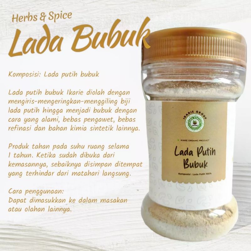 

Lada Putih Bubuk Ikarie Organic