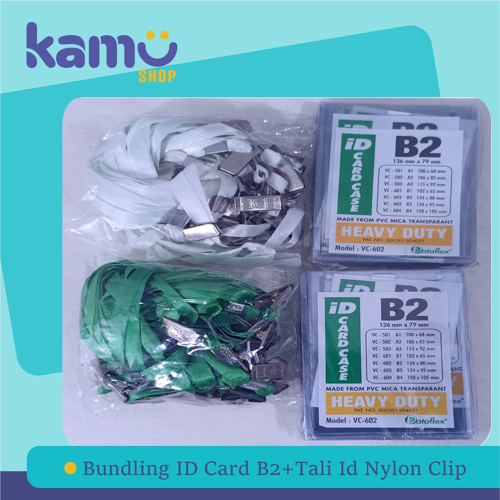 

Bundling 40 Pcs ID Card B2 + 40Pcs Tali ID Card Nylon Clip - NYL