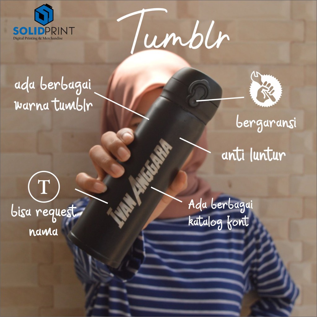 TUMBLER CUSTOM TERMOS CUSTOM NAMA TULISAN  TUMBLER LOGO 