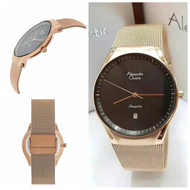 Alexandre Christie AC 2871 MD Pria Black Dial Rose Gold