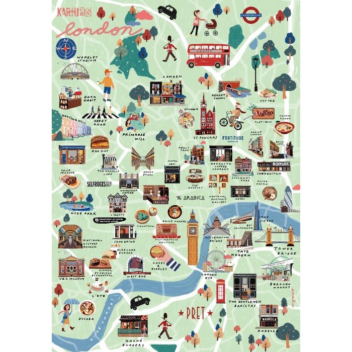

Lpk33- @Pasarkartupos London Map A4 Poster