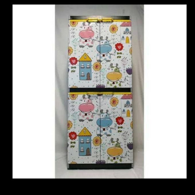Buruan Serbu] Lemari Pakaian Plastik Miami Orlando Serbaguna Motif Sapi Jumbo Besar