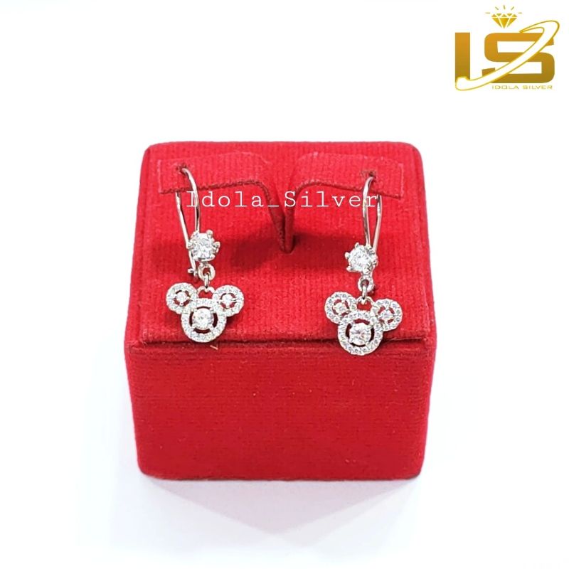 ANTING ANAK/DEWASA PERAK ASLI SILVER 925 LAPIS EMAS MODEL MICKEY - PERHIASAN PERAK