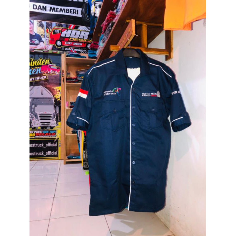 KEMEJA DRIVER MUDA FULL BORDIL||HEM DRIVER MUDA||NAGATA DREL||PREMIUM||T-SHIRT ORIGINAL