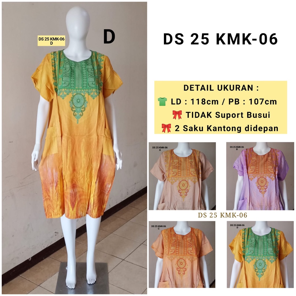 AS Daster Kaftan Batik Kudamas DS 25 LD 118cm Tanpa Kancing