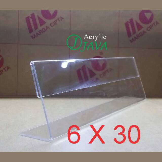 DESK NAME/ACRYLIC NAME PLATE/PAPAN NAMA AKRILIK MEJA (6X30) 1 SISI