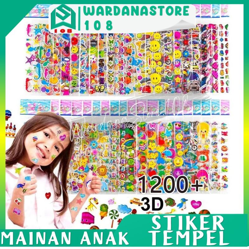 Stiker Anak-anak 40 20 Lembar Berbeda 3D Stiker Sebagian Besar Bengkak untuk Anak Perempuan Laki-lak