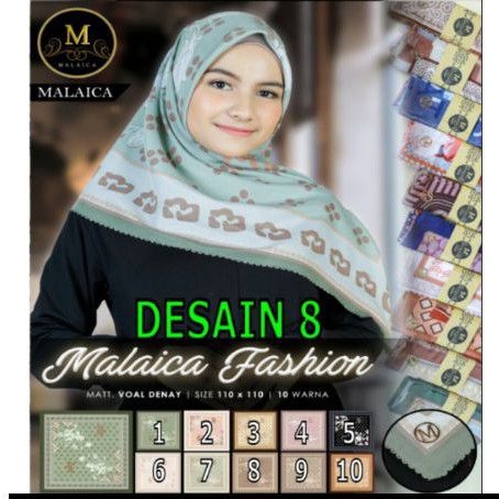 Original Malaica hijab/segiempat motif Laser/Ori