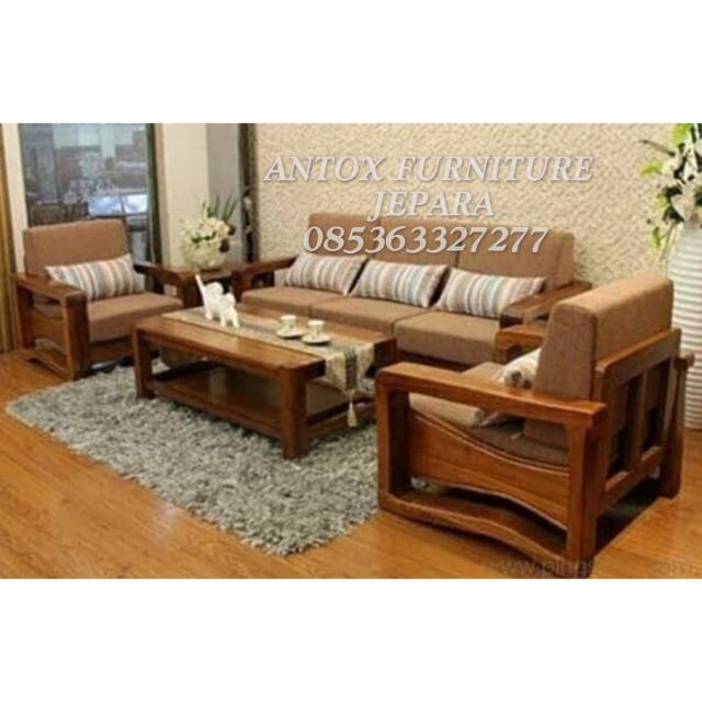 Kursi tamu minimalis kayu jati mebel Jepara Shopee Indonesia Kursi tamu minimalis kayu jati mebel Jepara Shopee Indonesia