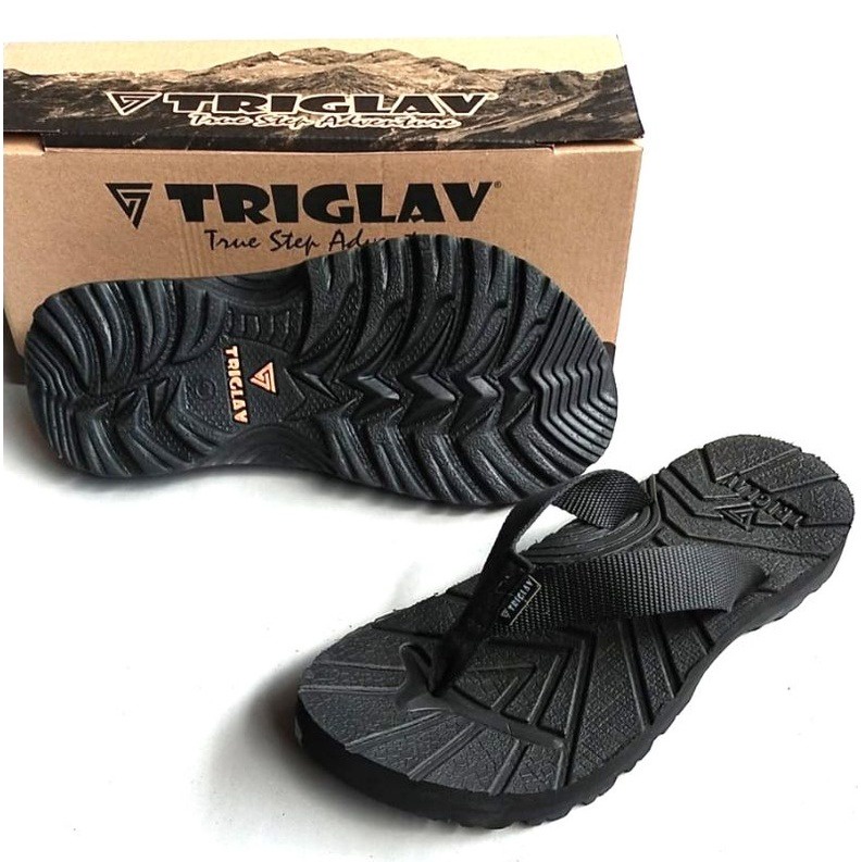 Sandal Triglav Original 100%/Sandal Jepit Triglav Sol Hitam/Sandal Outdoor Pria