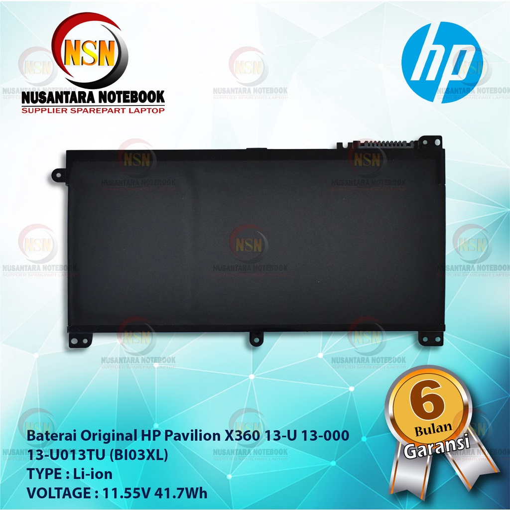 Baterai HP Original X360 BI0E3XL13-U000 13-U013TU TPN-W118 HSTNN-UB6W