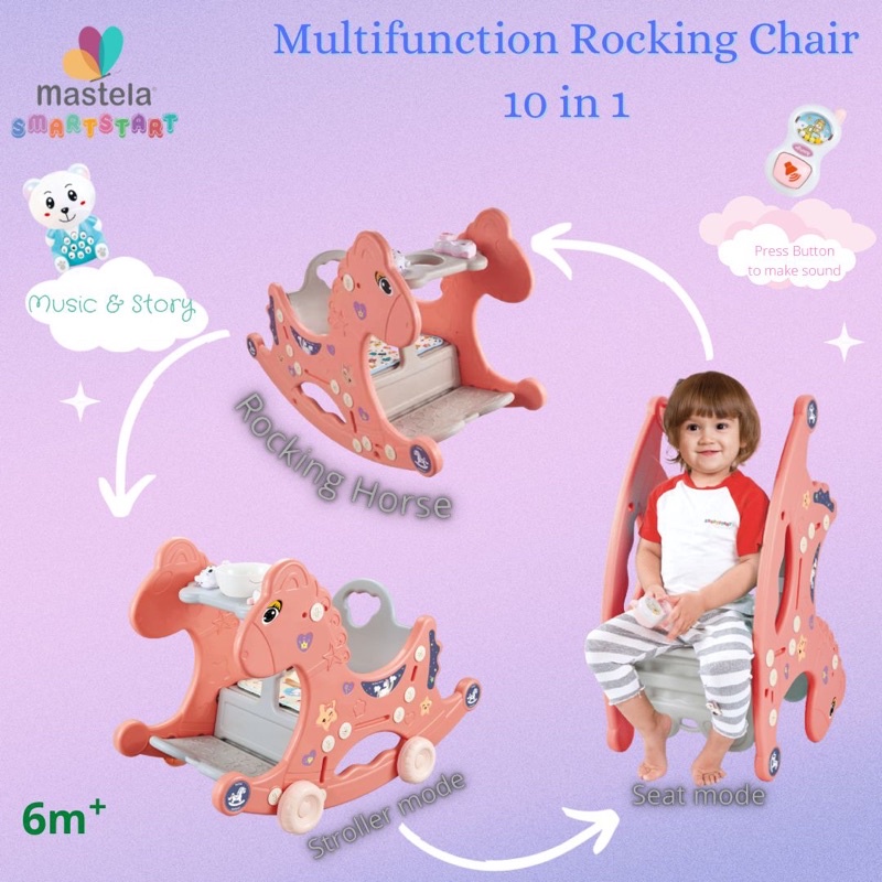 Mastela x Smart start Rocking Chair Multifunction 10in1/Kursi anak