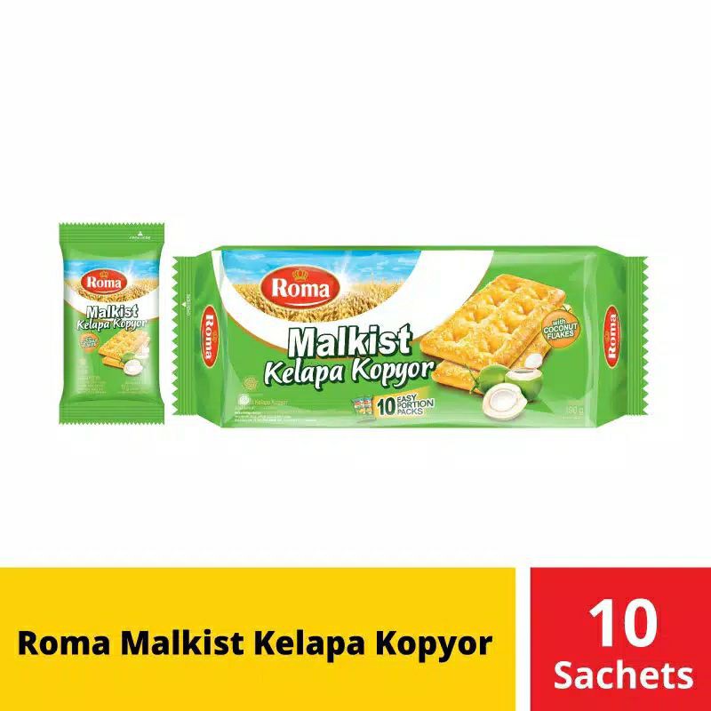 

ROMA Malkist Kelapa Kopyor 190 gr isi 10 sachet