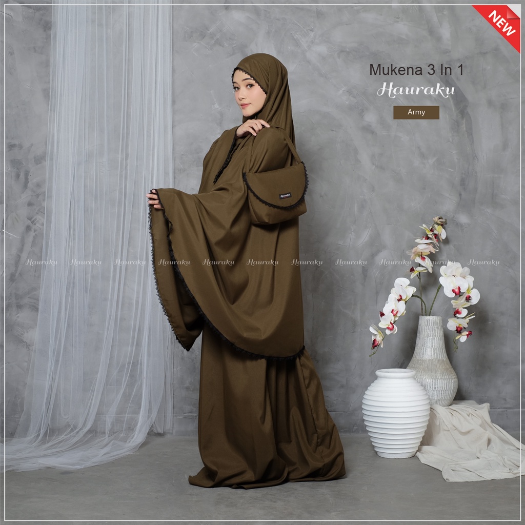 Mukena Dewasa 3 In 1 Traveling Katun Premium