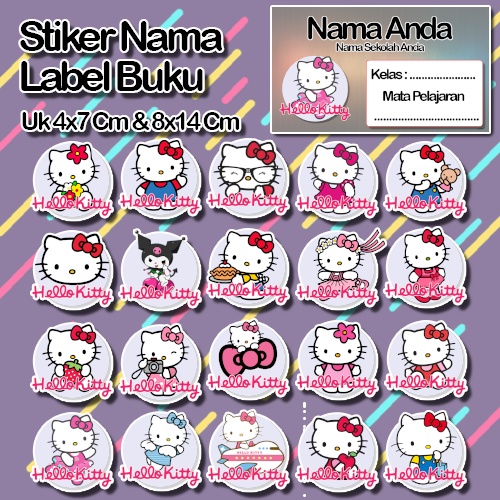 

Stiker hello kitty helo kity kiti animasi kucing lucu cute Karakter Lucu Custom Lebel Nama cromo murah 20 Varian berbeda Sticker Pelajaran Mapel buku anak sekolah No 12