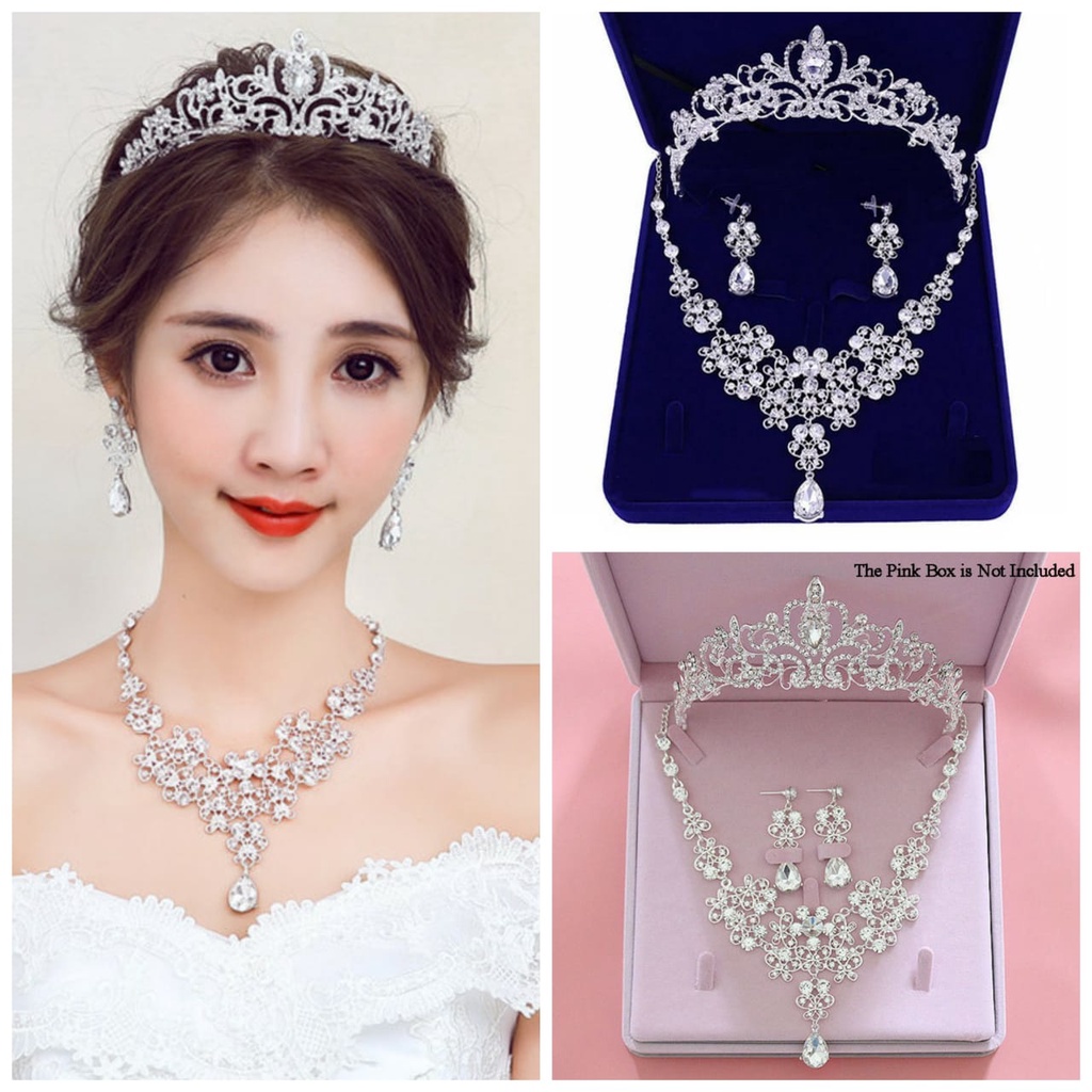 Austria Jewelry Set - Mahkota Anting Kalung - Aksesoris Pengantin - Bridal Crown