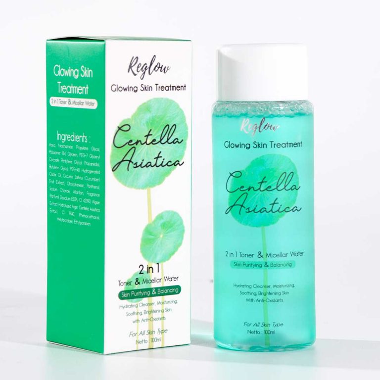 Paket Cream Facialwash Toner REGLOW Utk menghilangkan Flek Jerawat Kerutan-Toner+Micellar Water