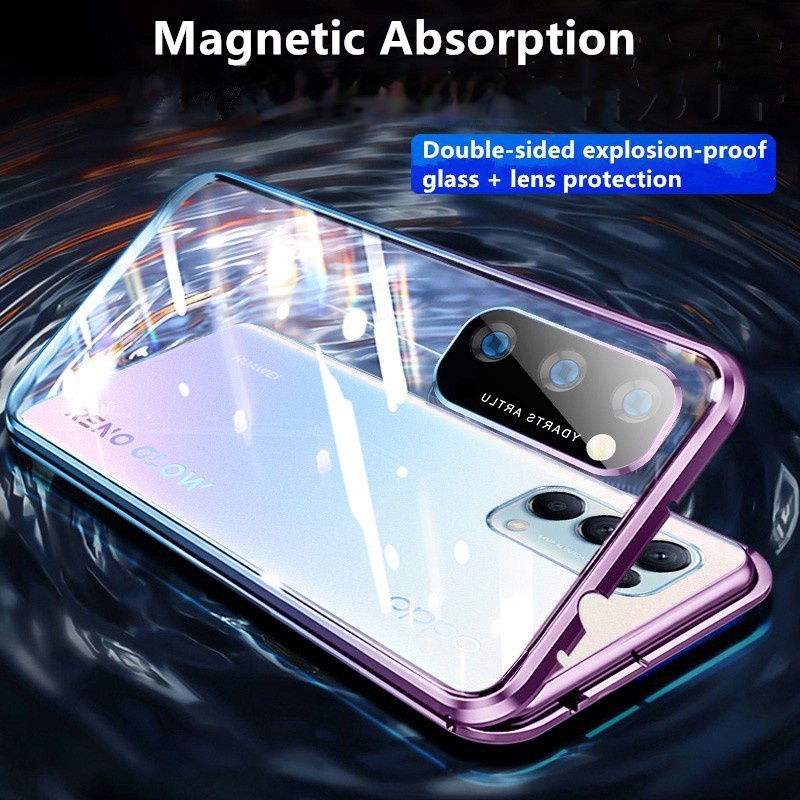 Vivo Y53s 5G Y71t Case Handphone Magnetic Slim Glass Coverage Sultan Case Absorption Slim Case HD Lens Protection Double Glass VVIP Sultan Case 360 Full Coverage Casing Handphone Slim Magnetic Glass