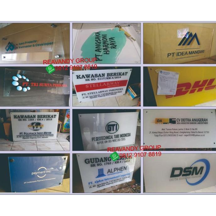 Plang Akrilik | Papan Nama Perusahaan, Toko Dan Kantor |Tebal 3 Mm Oke Keren