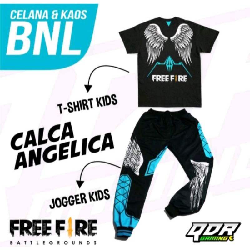 Setelan Joger Gaming FF Celana Enjel Dan Koas Bnl Gaming Anak Terbaru