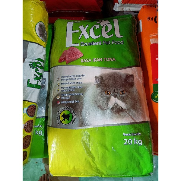 GRAB/GOJEK EXCEL ALL VARIAN 20KG/ EXCEL IKAN/DONAT/SEGITIGA 20Kg