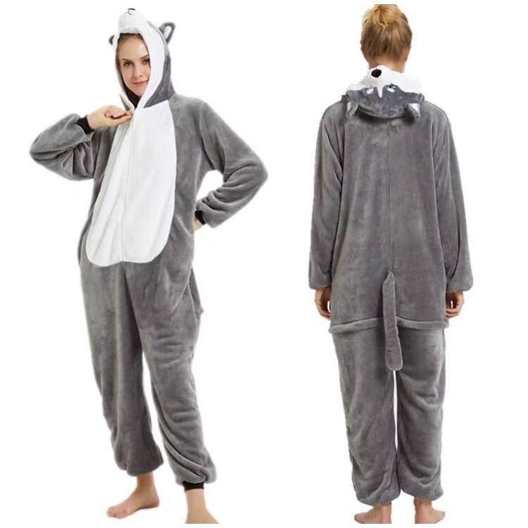 BAJU ONESIE KOSTUM ANJING HUSKEY DOG PUPPY PIYAMA COSPLAY BAJU TIDUR IMPOR