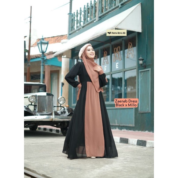 DP ONLY ‼️ Zaenab Dress Set Khimar / Pashmina by Nuna Reva Nunareva