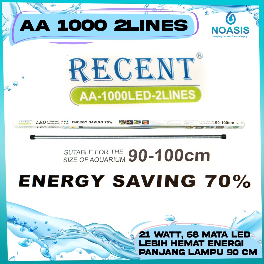 LAMPU LED CELUP AQUARIUM RECENT AA 1000 LED 2 LINES AQUASCAPE 21 W