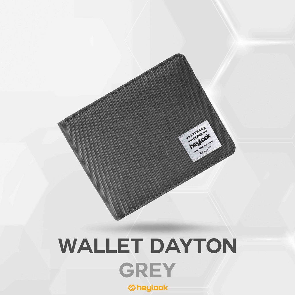 HEYLOOK Official - Dompet Pria Pendek Dayton Dompet Cordura Lipat Premium Pria Distro-GREY