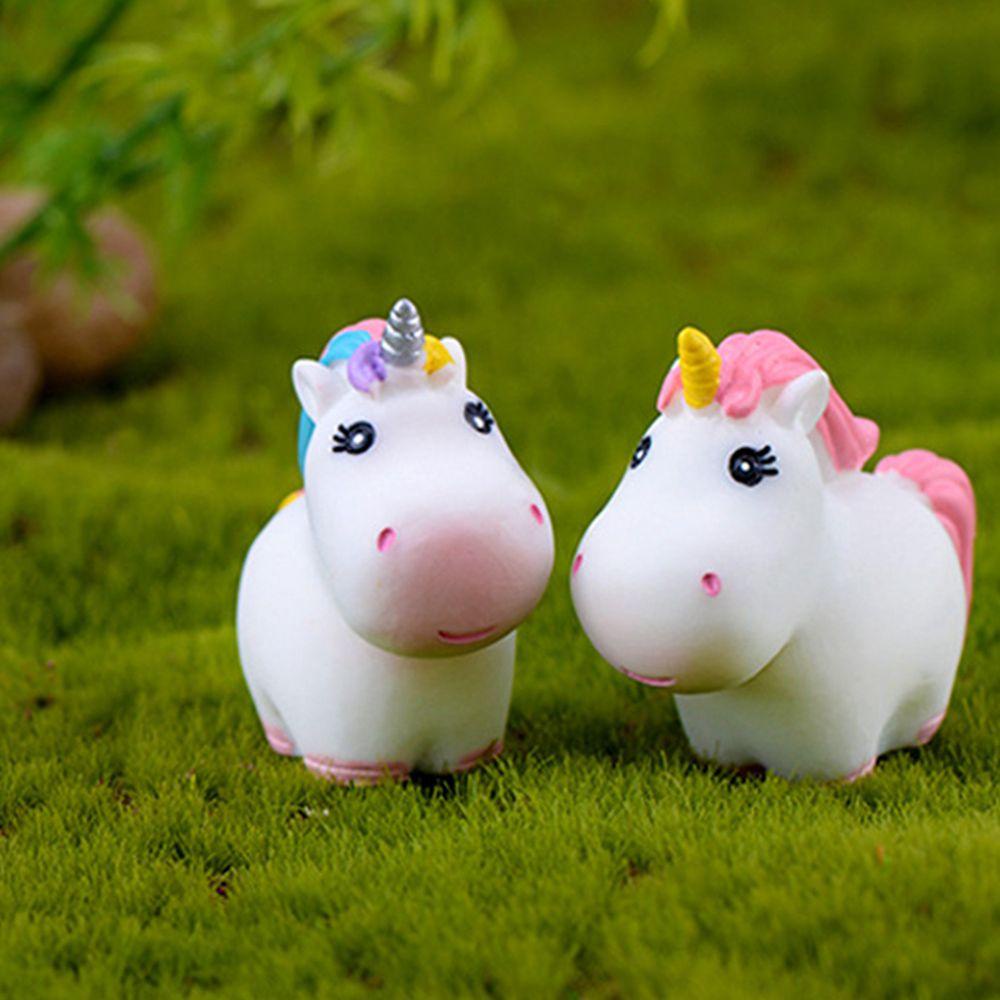 [Elegan] Unicorn Patung Multi-Posisi Mini Indah Miniatur Mainan Lanskap Mikro Bonsai Dekorasi Kerajinan Hadiah Anak Model Unicorn