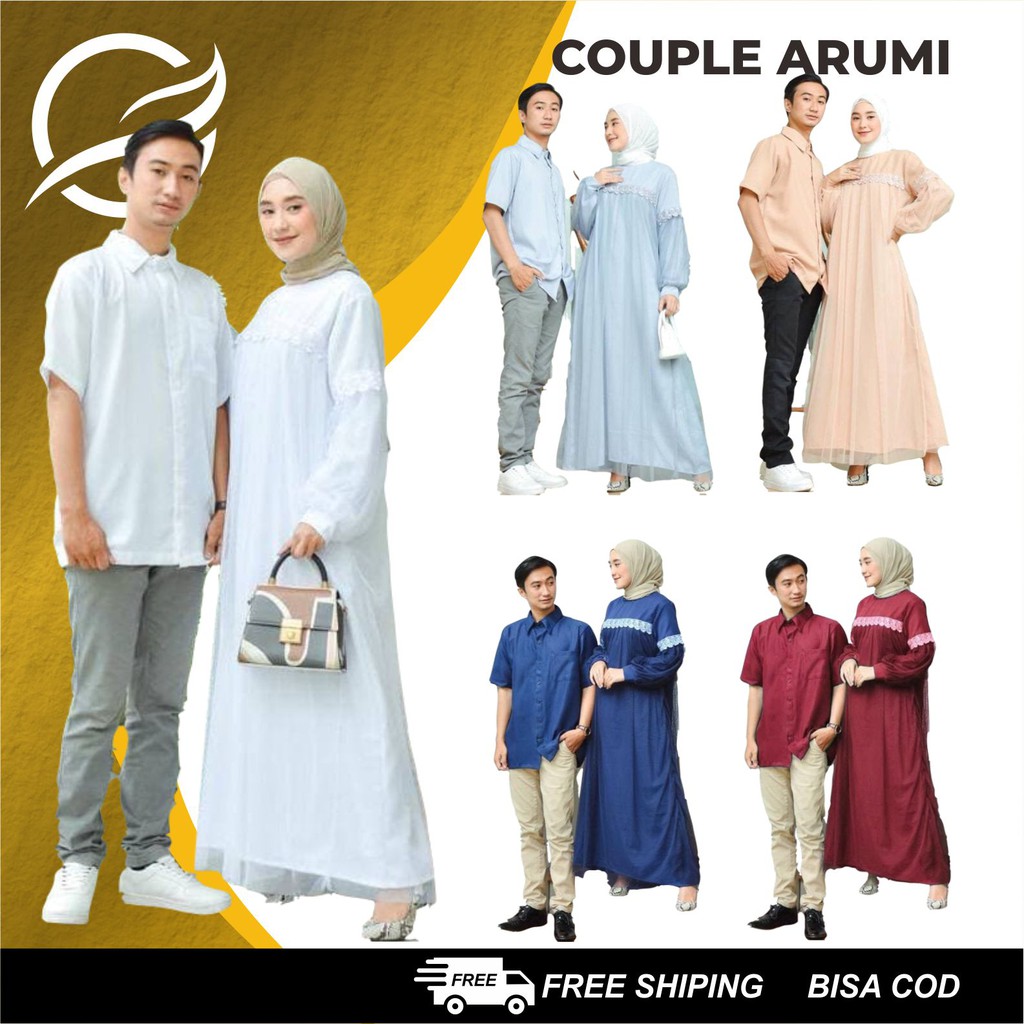 BAJU COUPLE HAWA SARIMBIT LEBARAN (2022) HAFIZ&HAFIZAH FAMILY GAMIS PLUS KHIMAR BAJU COUPLE KELUARGA