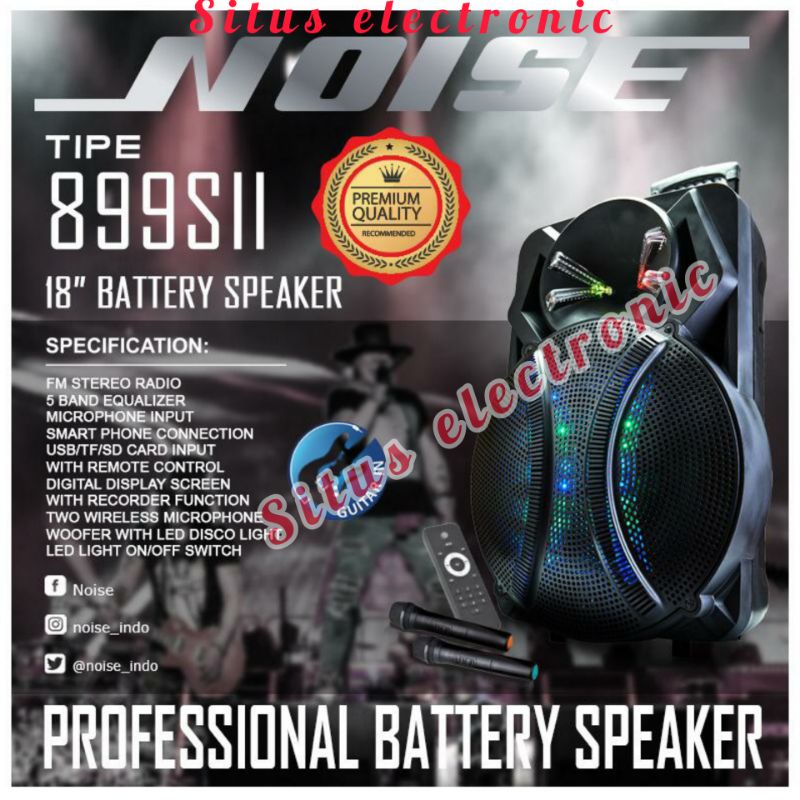 Speaker Portable Amplifier Wireless Noise 899 SII Original 18 inch Bluetooth