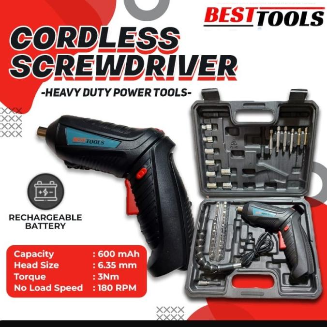BOR BATERAI CORDLESS MINI MESIN PORTABLE OBENG SCREWDRIVER ELECTRIC