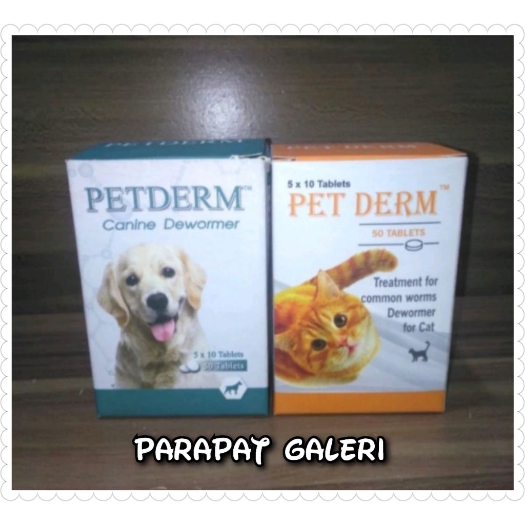 Obat cacing kucing obat cacing anjing Pet Derm 1 tablet