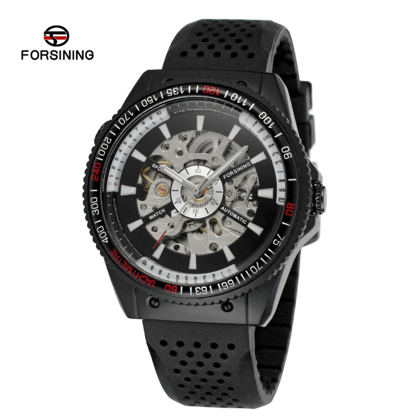

FORSINING Jam Tangan Mekanik Putar Sport Desain Bezel Bahan Silikon untuk Pria+box