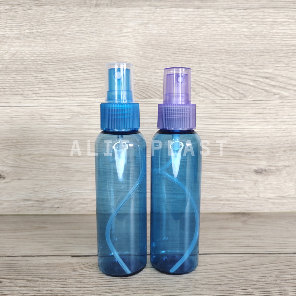 BOTOL PET 100 ML BIRU NATURAL TUTUP SPRAY VARIAN WARNA WARNI