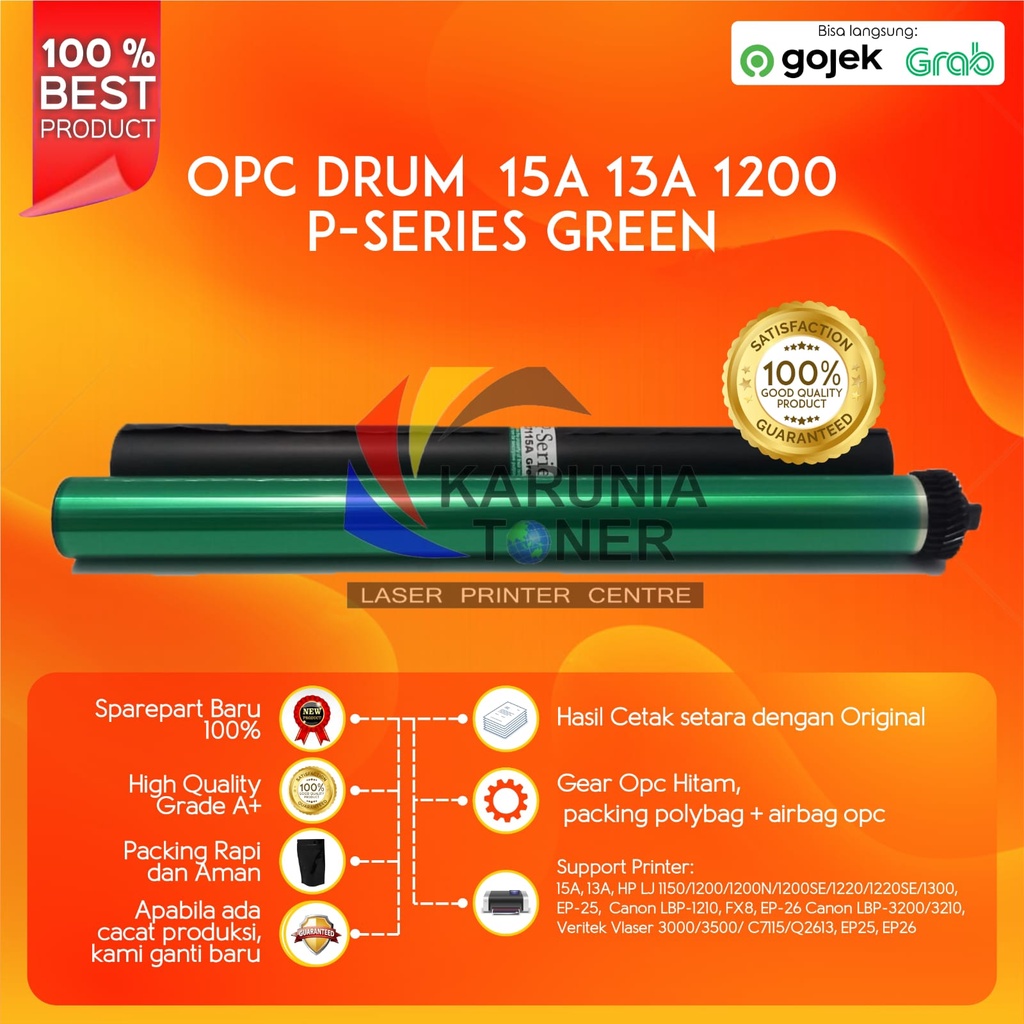 OPC DRUM P SERIES GREEN 13A 15A Laserjet 1000 1150 1200 1300 1220SE EP25 EP26