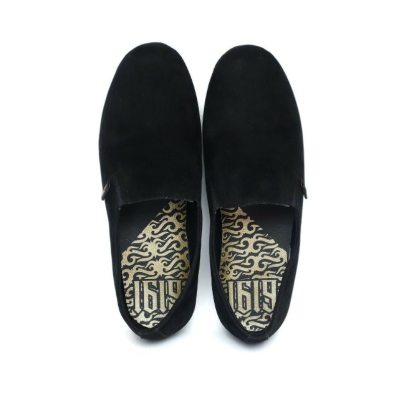 CHORD BLACK Sepatu Pria Casual Slip On Kulit Suede Selop Santai Slop Main Pesta Kondangan Trendy Keren Murah