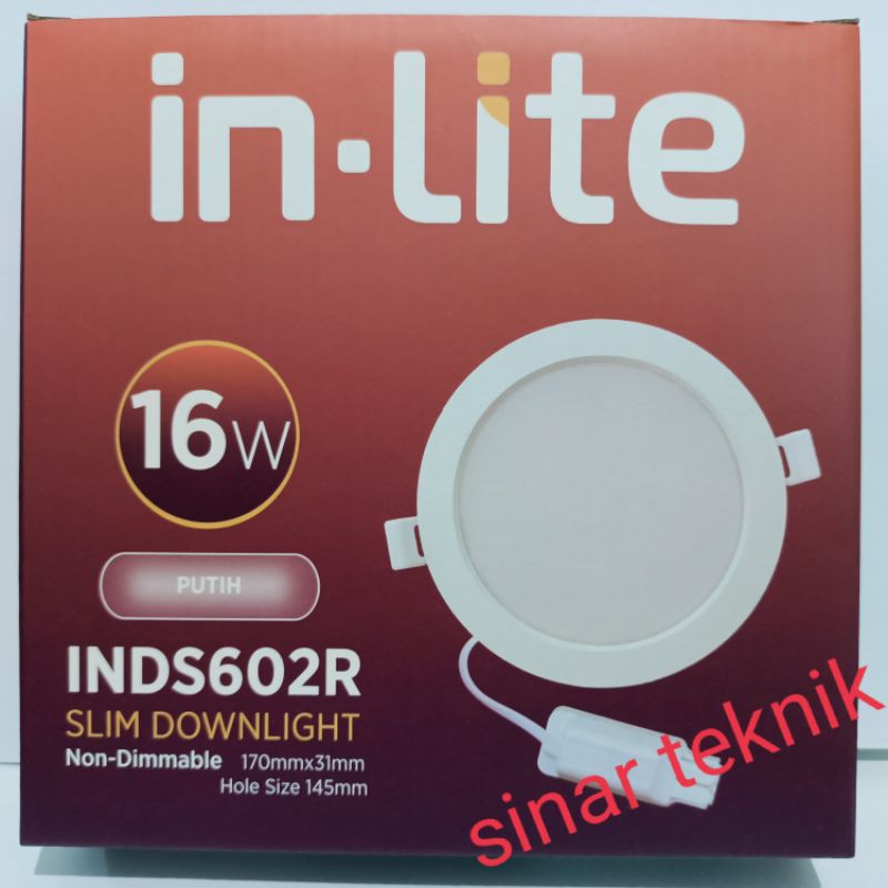 Downlight LED/Panel Bulat LED 16w IN-LITE INDS602R