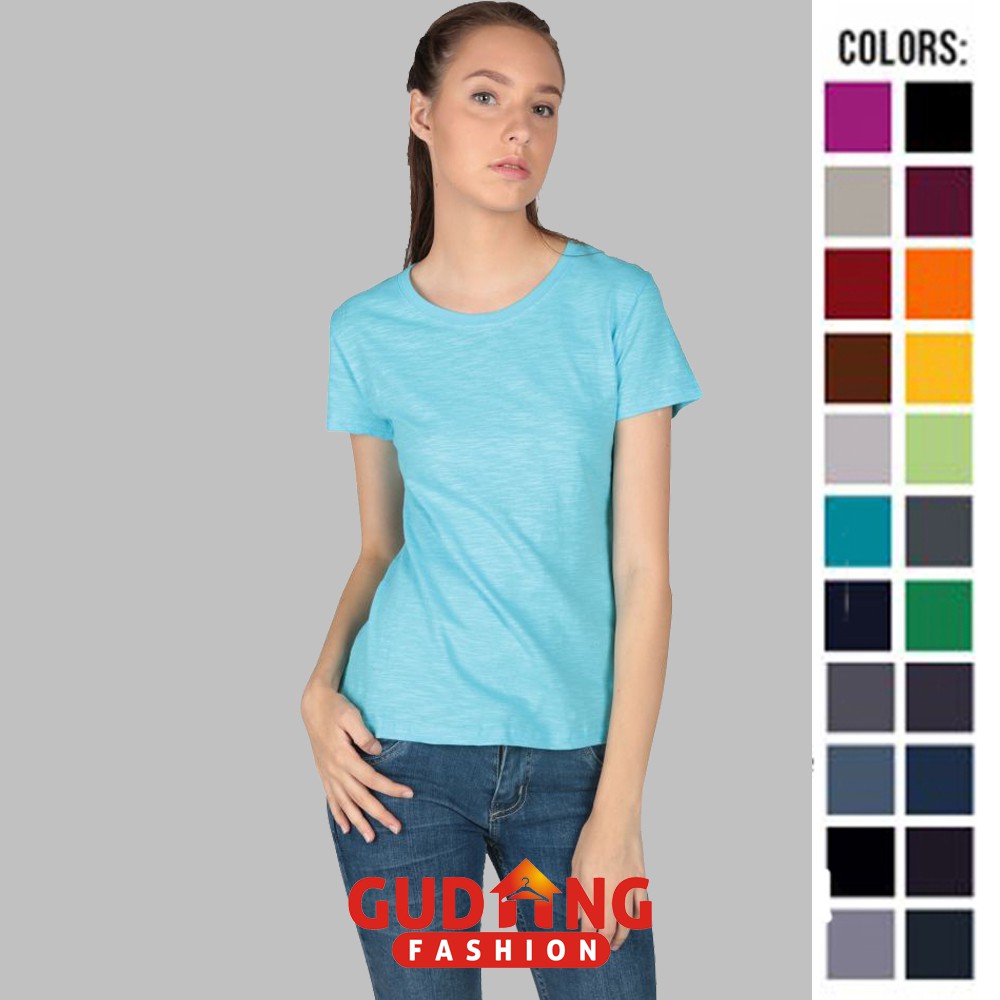 Kaos Polos Wanita Lengan Pendek Cotton Combed S20 - Banyak Pilihan Warna FW (COMB)