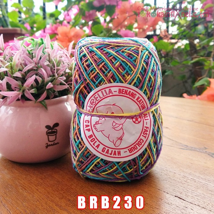 Brb230 Benang  Rajut Katun Bali Cap Bola  Gajah Exoellia 80g 