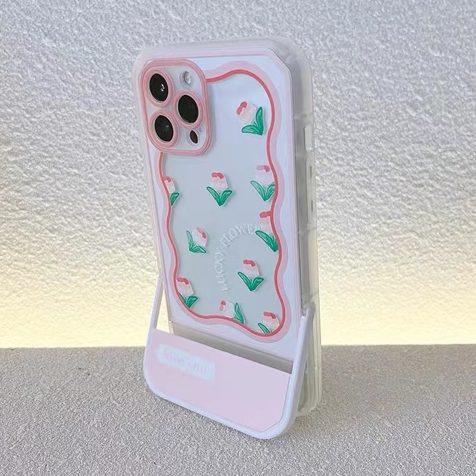 Soft Case TPU Transparan Shockproof Dengan Bracket Untuk iPhone 13 12 11 Pro X XR XS Max SE 2020 6 6S 7 8 Plus