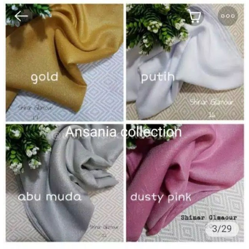 (COD) HIJAB SHINAR ANSANIA / JILBAB SHINAR SEGI-EMPAT / SHINAR MURAH  110X110