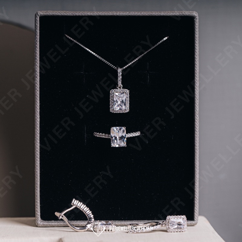 Wynn Edition set perhiasan crystal zirconia , perhiasan replika berlian , perhiasan wanita vier jewe