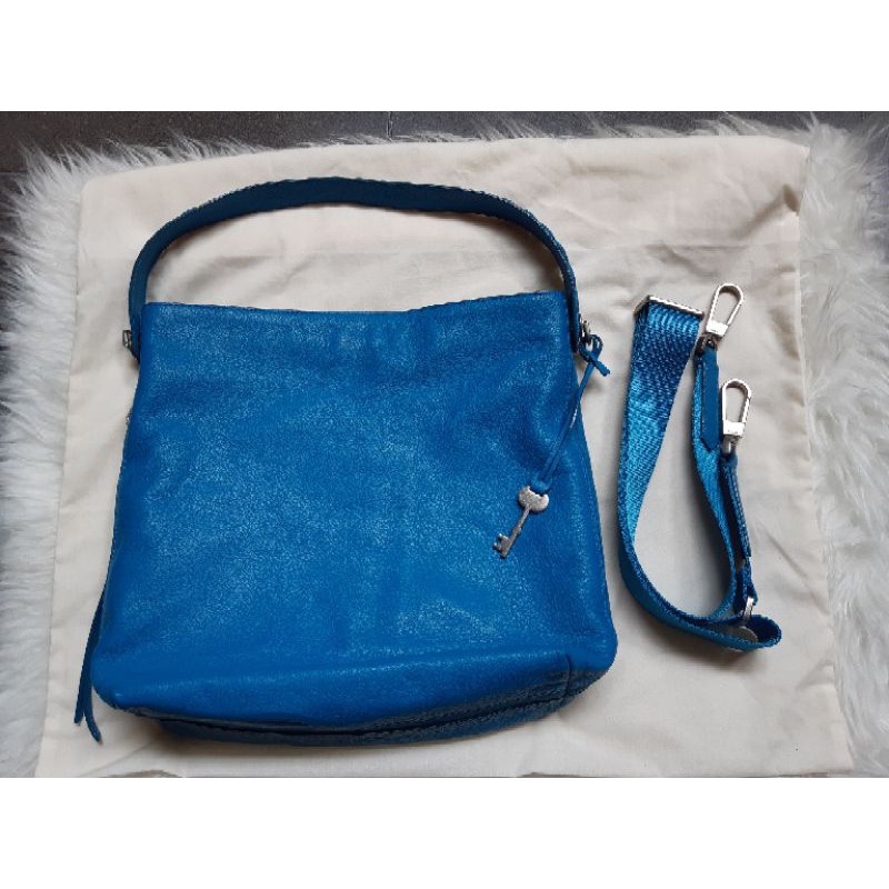 tas preloved fossil maya hobo carulean blue