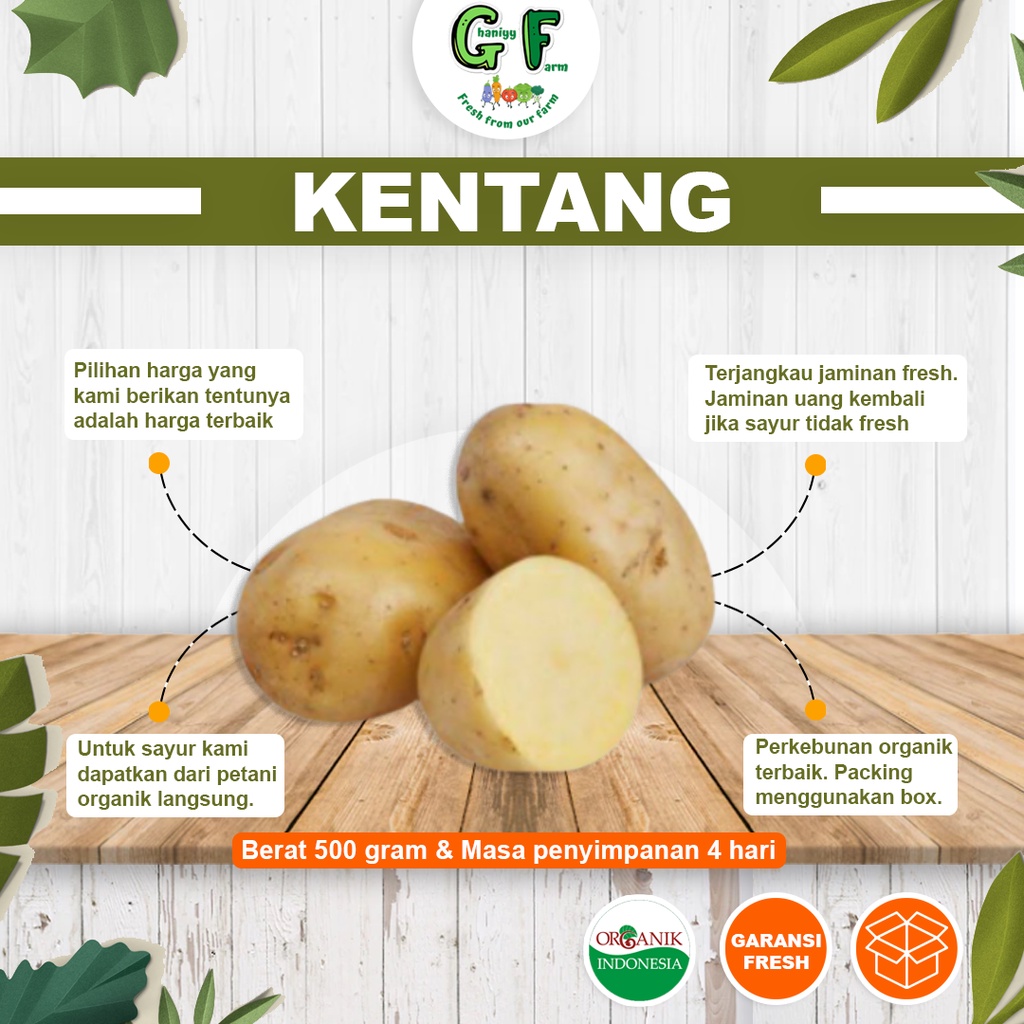 

Sayur Organik Bersertifikat - Kentang Organik Premium 500 Gram