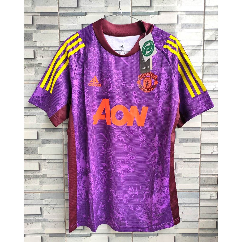 HQ JERSEY BOLA MU PRE-MATCH SHIRT UNGU 2020-2021 GO HIGH QUALITY