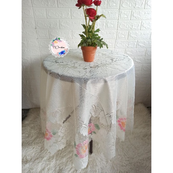 TAPLAK MEJA MAKAN BULAT / TAPLAK MEJA BULAT / TAPLAK MEJA MAKAN JADUL / TAPLAK MEJA SHABBY